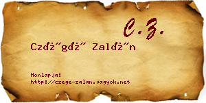 Czégé Zalán névjegykártya